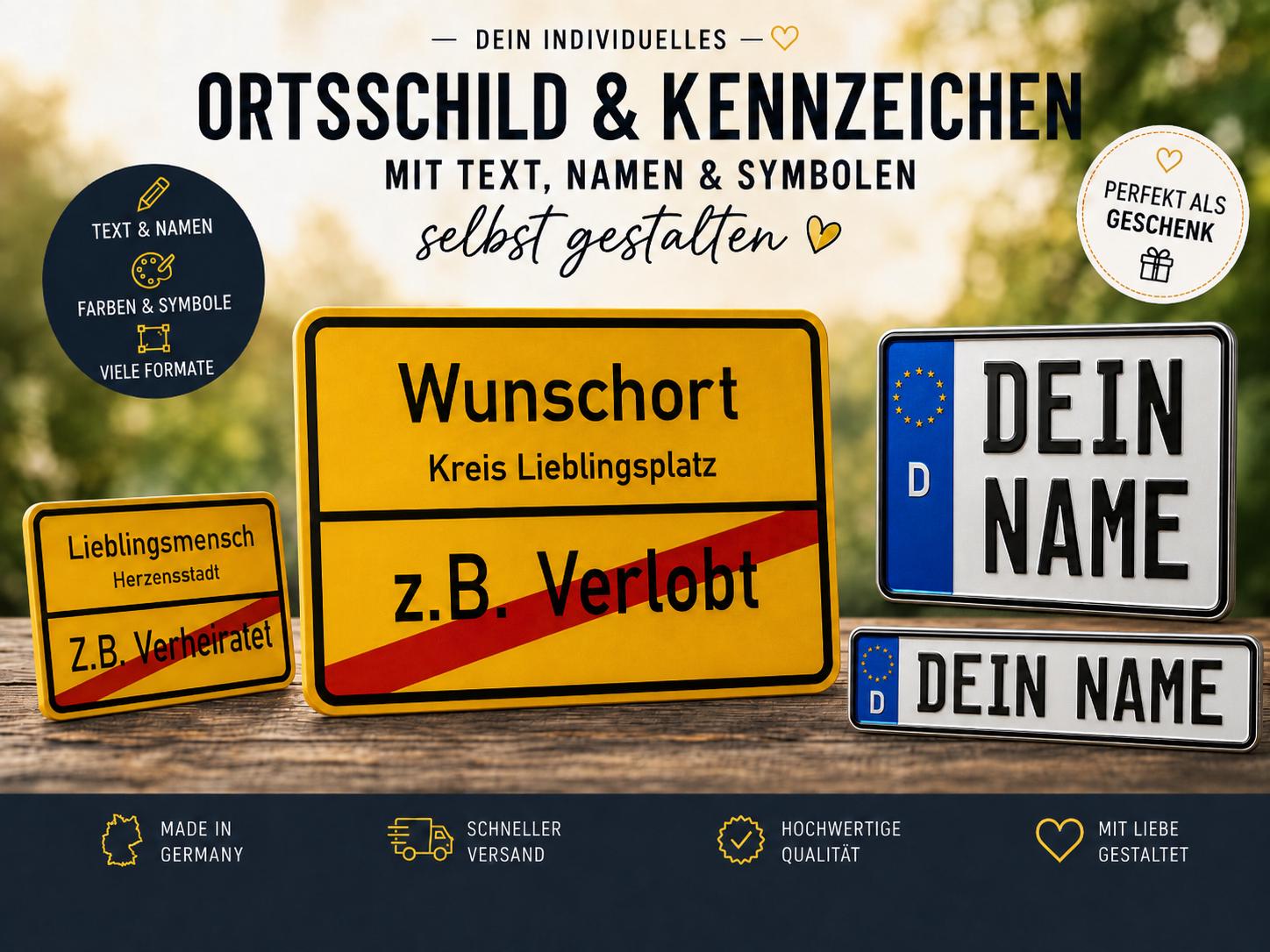 Mini-Ortsschild personalisiert – 3D-Druck-Produkt von SmartWerk