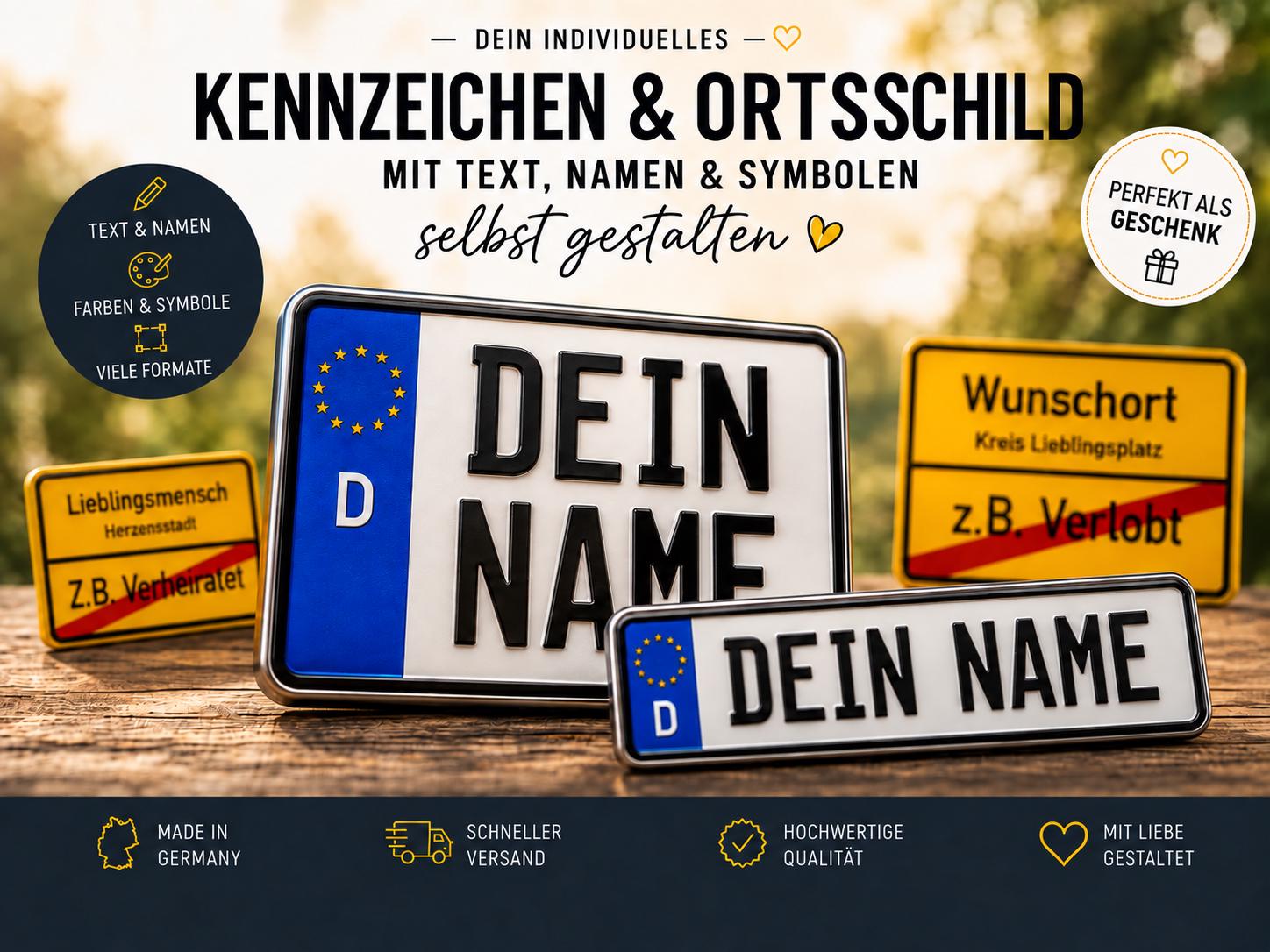 Mini-Kennzeichen mit Wunschtext aus dem SmartWerk-Shop