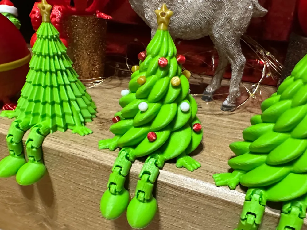 3D-gedruckte bewegliche Weihnachtsbaum-Figuren als Inspiration