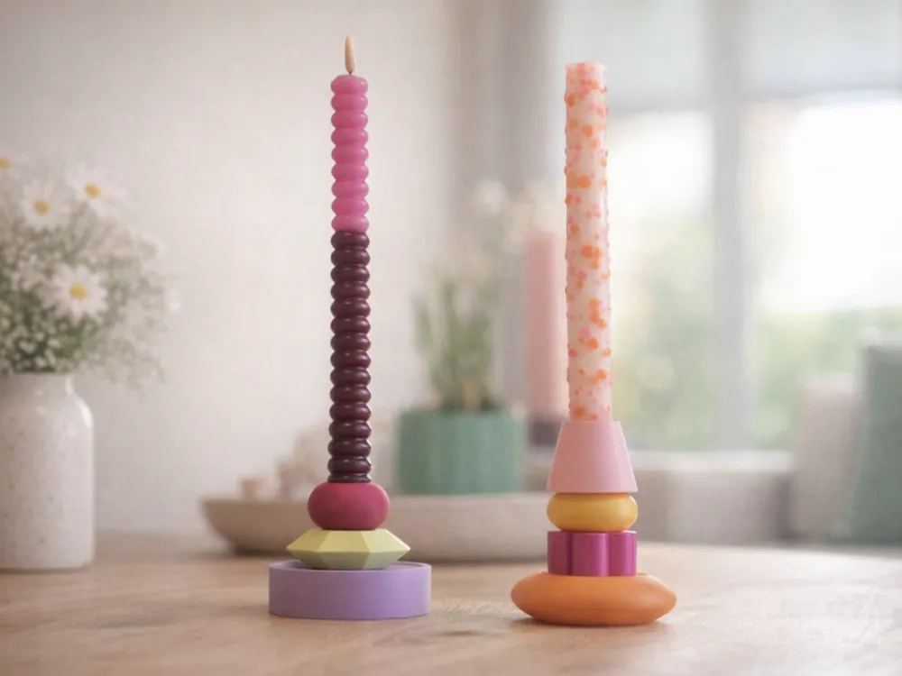 3D-gedruckte modulare Kerzenhalter als Inspiration